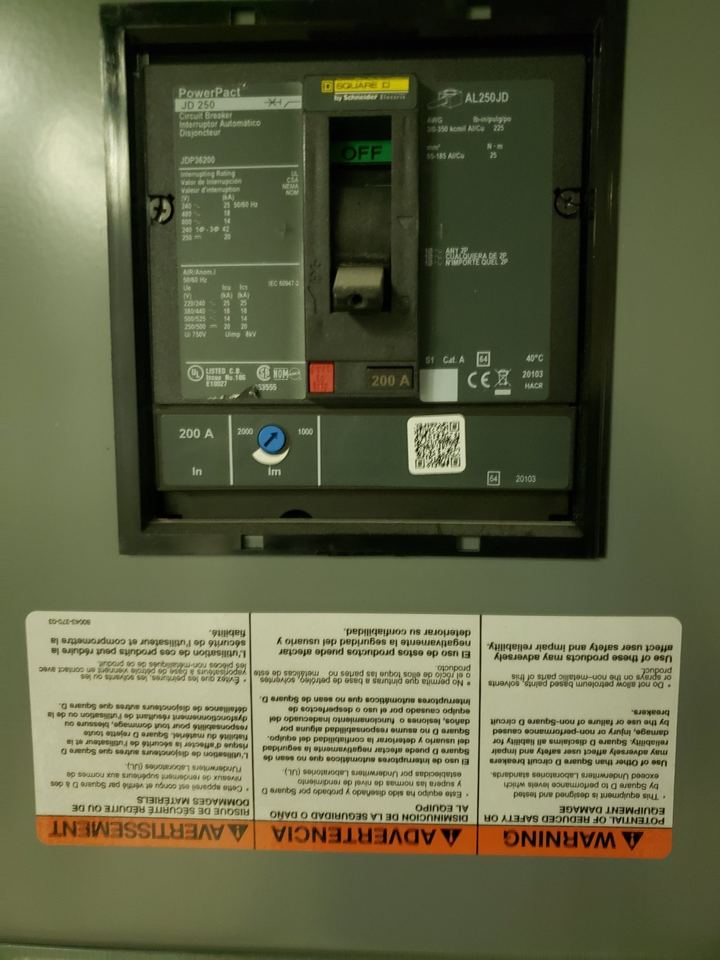 Commercial circuit breaker panel